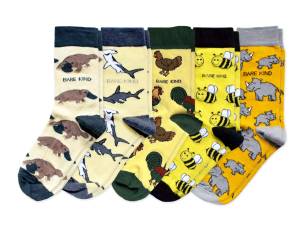 Yellow Lover 5 Bamboo Sock Set | UK Adult 4-7