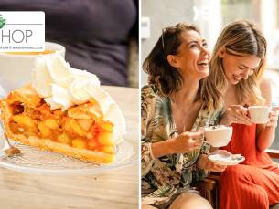 Warme drank naar keuze + appelgebak met slagroom