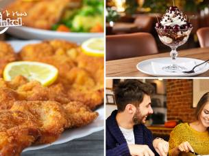 2-gangen schnitzel- of kipsatÃ©diner bij Eetwinkel 't Huus