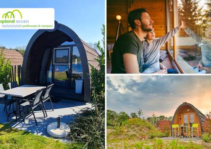 2 of 3 overnachtingen voor 2 in een pod + flesje wijn + vroege check-in