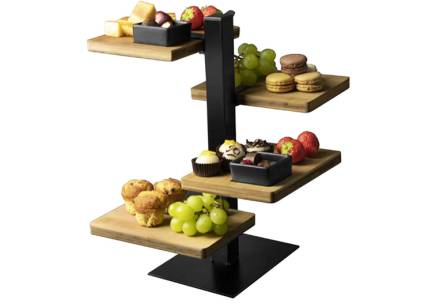 Gusta Serveertoren - EtagÃ¨re - 4 bamboe planken