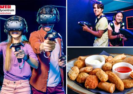 VR-game naar keuze van 15 of 30 min (keuze uit 6 games) + lasergamen (20 min) + bittergarnituur