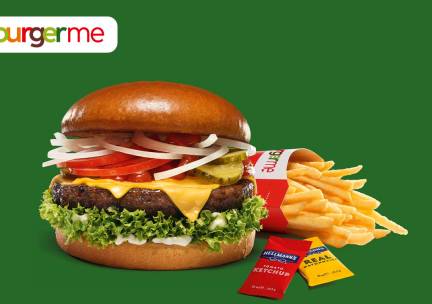 Burger naar keuze + friet + evt. snack of salade bij burgerme Den Bosch