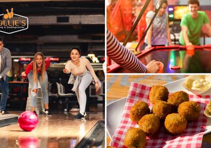 1 uur bowlen (tot 6 personen) + bitterballen + speeltegoed of 1 uur shufflen in hartje Uden