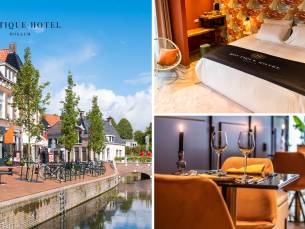 Overnachtingen voor 2 + ontbijt + een 3-gangendiner + fiets + late check-out in Dokkum
