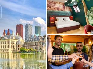 Overnachting voor 2 + evt. ontbijt + evt. welkomstdrankje + late check-out in hartje Den Haag