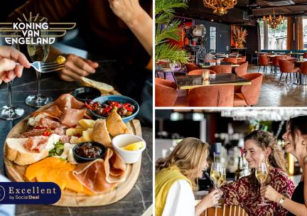 Borrelplank + speciaalbier, wijn of cocktail naar keuze bij de Koning van Engeland