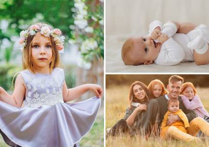 Fotoshoot studio, strand of park (max. 25 personen) + 2 foto's