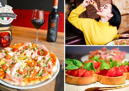 Italiaanse 2-gangen keuzelunch bij Ristorante Pizzeria La Vita Bella