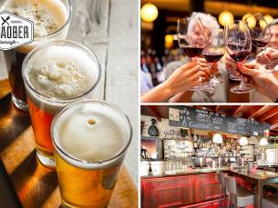 Bierproeverij of 2 glazen wijn + borrelplank bij de Naober
