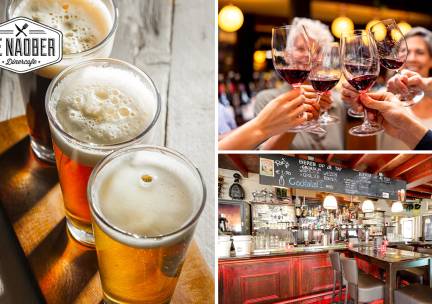 Bierproeverij of 2 glazen wijn + borrelplank bij de Naober
