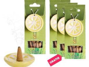 Wierookkegels Citronella 30 Stuks Inclusief Houder