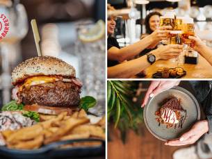 Burger + friet + drankje bij Beers & Barrels