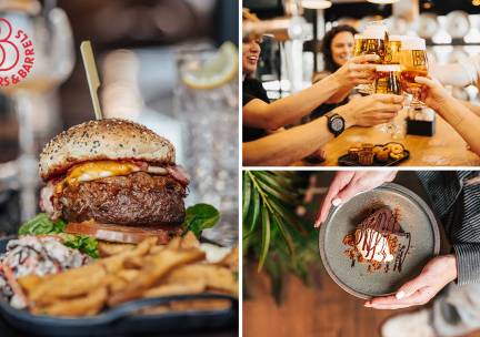 Burger + friet + drankje bij Beers & Barrels