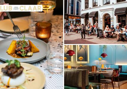 3-gangen shared dining-diner bij Club Claar in hartje Utrecht