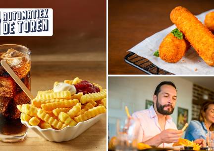 Patat + snack + saus + drankje voor afhaal