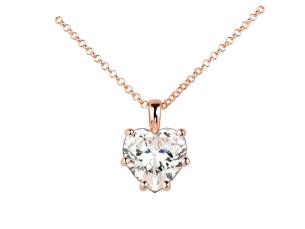 Zirkonia Herz Collier Silber rosée-vergoldet
