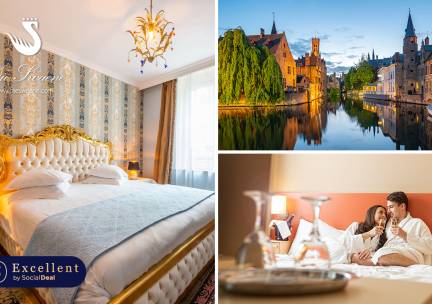 Overnachting voor 2 + ontbijt + late check-out + wellness in Brugge