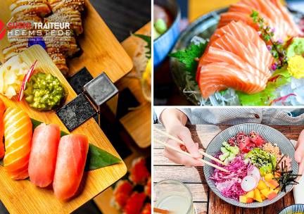 PokÃ©bowl naar keuze of sushibox (24, 48 of 72 stuks) voor afhaal