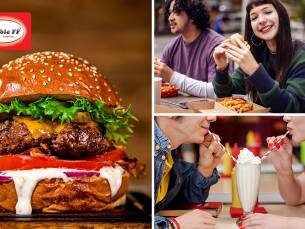 Burger + milkshake + friet + saus naar keuze voor dine-in of afhaal
