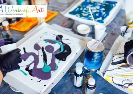 Workshop liquid art (2 uur) + koffie of thee + lekkernij