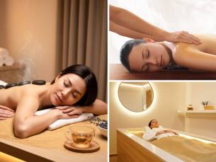 Gouden zandbadtherapie (45 min) of massage (30 of 60 min) naar keuze