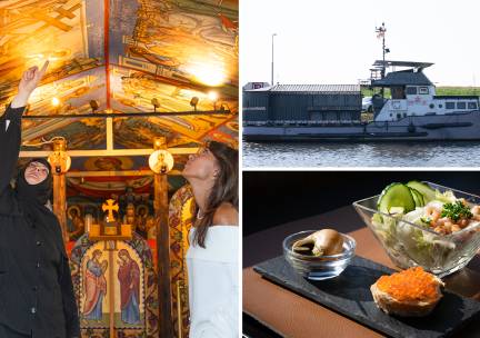 Kloosterschip rondleiding + proeverij + diner + rondvaart (3 uur)