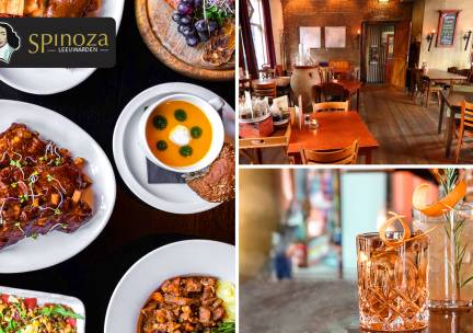 3-gangendiner Ã  la carte + evt. cocktail + moordspel bij EetcafÃ© Spinoza