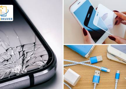 Laadkabel, screenprotector, batterij vervangen of schermreparatie