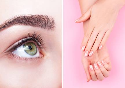 Mini-manicurebehandeling + gellak, wimperlift + verven of brow lamination + verven