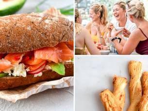 Broodje naar keuze + kaasstengel + warme drank voor afhaal of dine-in