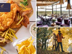 Fiets- of wandelarrangement + koffie/thee en gebak + 2-gangenlunch bij Brasserie The Valley