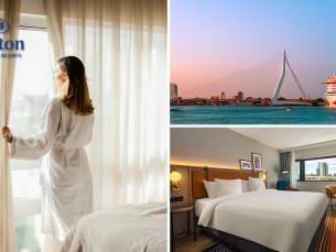 Overnachting voor 2 + welkomstdrankje + ontbijt + late check-out in hartje Rotterdam