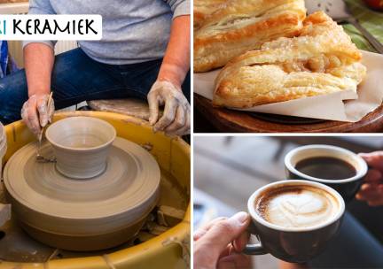 Keramiekworkshop (2 uur ) + koffie of thee + appelflap