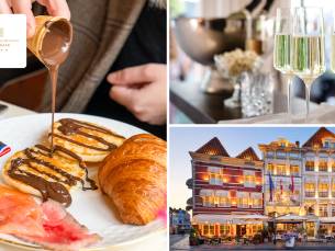 Luxe ontbijtbuffet + glas cava bij Grand Hotel De Draak in Bergen op Zoom