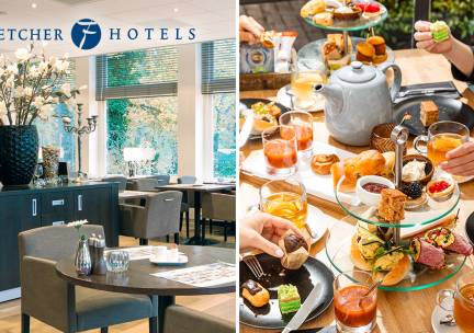 High Tea, High Wine, High Beer of High Bubbles voor 2 bij Fletcher Hotels