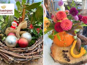 Workshop herfst-, winter- of kerststuk maken (3 uur) + hapjes en drankjes