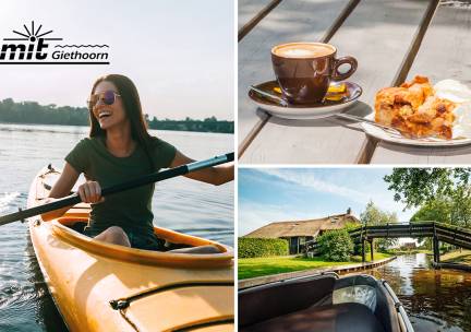 Kanohuur (3 uur) + koffie/thee + gebak bij Smit Giethoorn