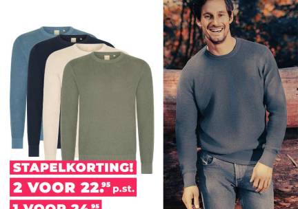 Mario Russo Waffle Pullover - In 4 Kleuren! ...
