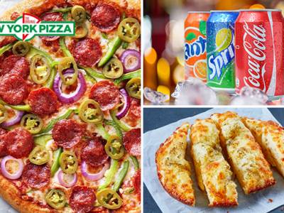 New York Pizza + garlic bread + evt. cinnamon bread