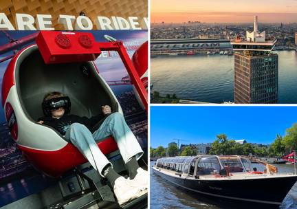 Rondvaart door Amsterdam (75 min) + entree Amsterdam VR Ride