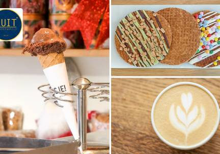 3 bollen ijs, warme drank naar keuze + versestroopwafel of 10-rittenkaart in hartje Delft