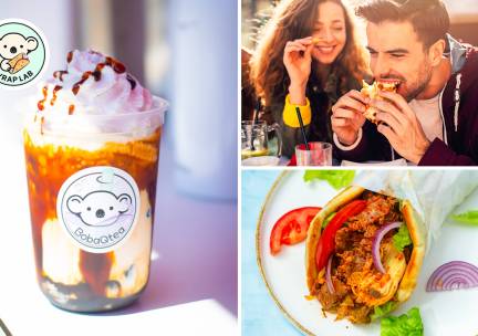 Wrap of loaded fries + bubble tea naar keuze