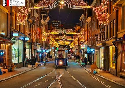 Historische tramrit door verlicht Amsterdam + drankje
