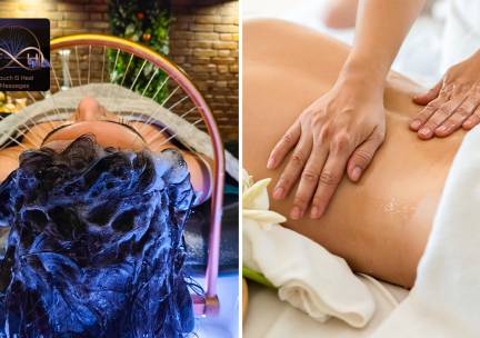 Japanese head touch (60 min) of kaarsolie-massage (55 min)