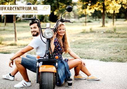 Huur e-chopper (3 uur) + route + helm + evt. warme drank en verse taart