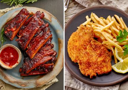 1 kilo spareribs of schnitzelmenu voor afhaal bij RIBS Apeldoorn