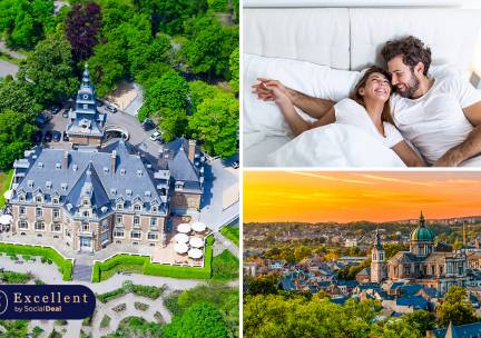 Overnachting voor 2 + ontbijt + welkomstdrankje + evt. fles champagne in Namen