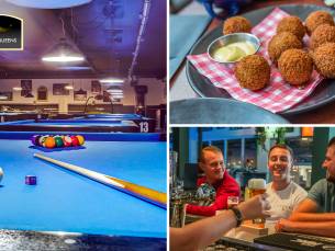 Poolen (1 uur) + 4 drankjes + bitterballen bij Kings & Queens Veenendaal