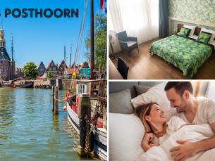 Overnachting voor 2 + ontbijt + bubbels in hartje Hoorn